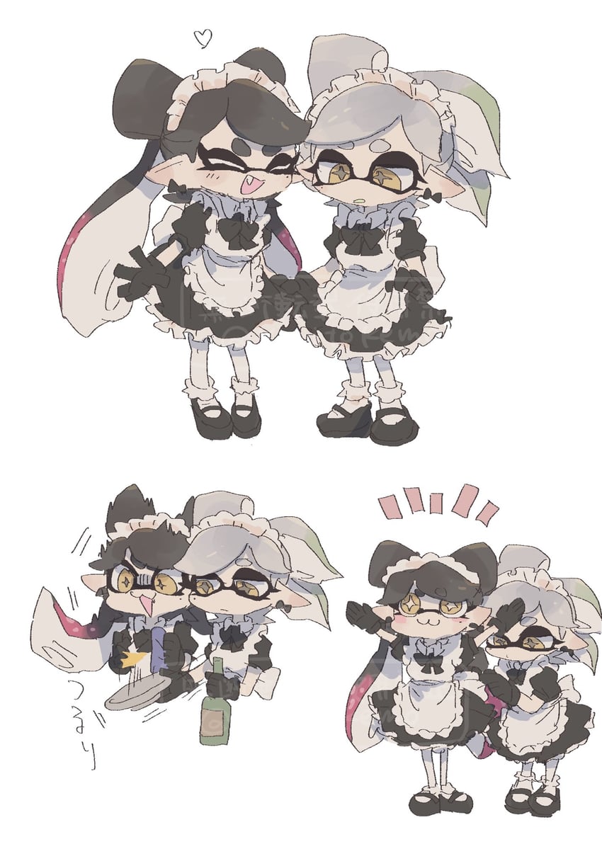 callie and marie (splatoon and 1 more) drawn by yuritokemo