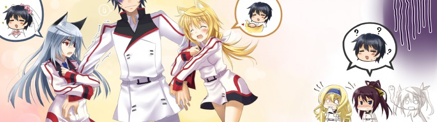 charlotte dunois, cecilia alcott, laura bodewig, shinonono houki, huang lingyin, and 1 more (infinite stratos) drawn by okitakung