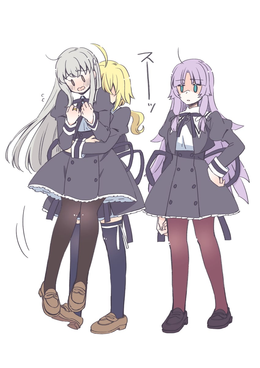 egawa kusumi, amano soraha, and banshouya ena (assault lily) drawn by sorato_(astllatte)