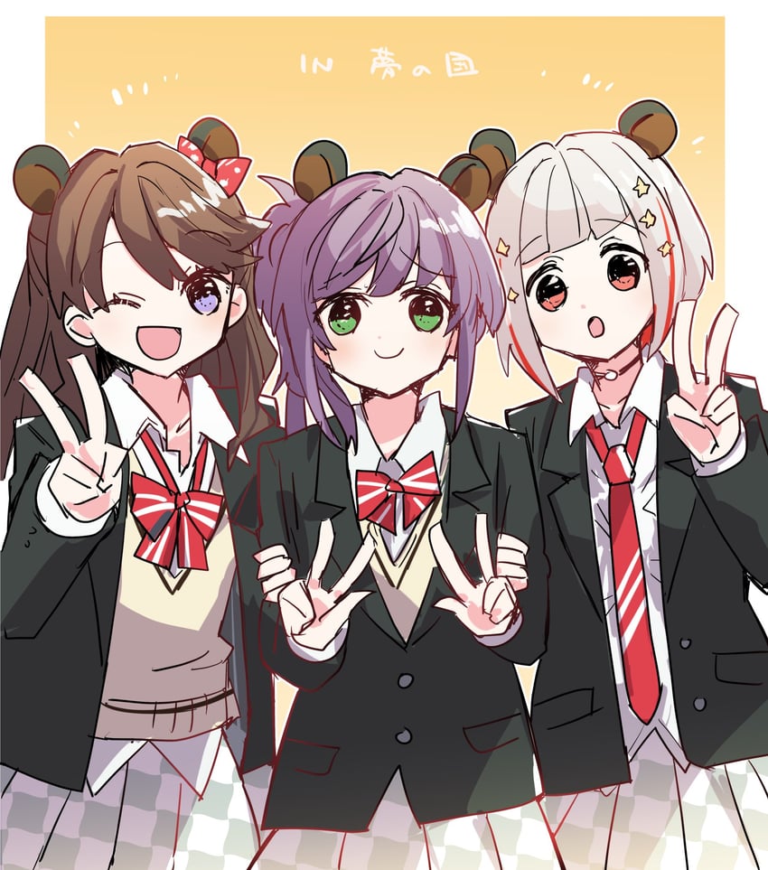 fujishima megumi, otomune kozue, and yugiri tsuzuri (love live! and 2 more) drawn by kanduki_kamibukuro