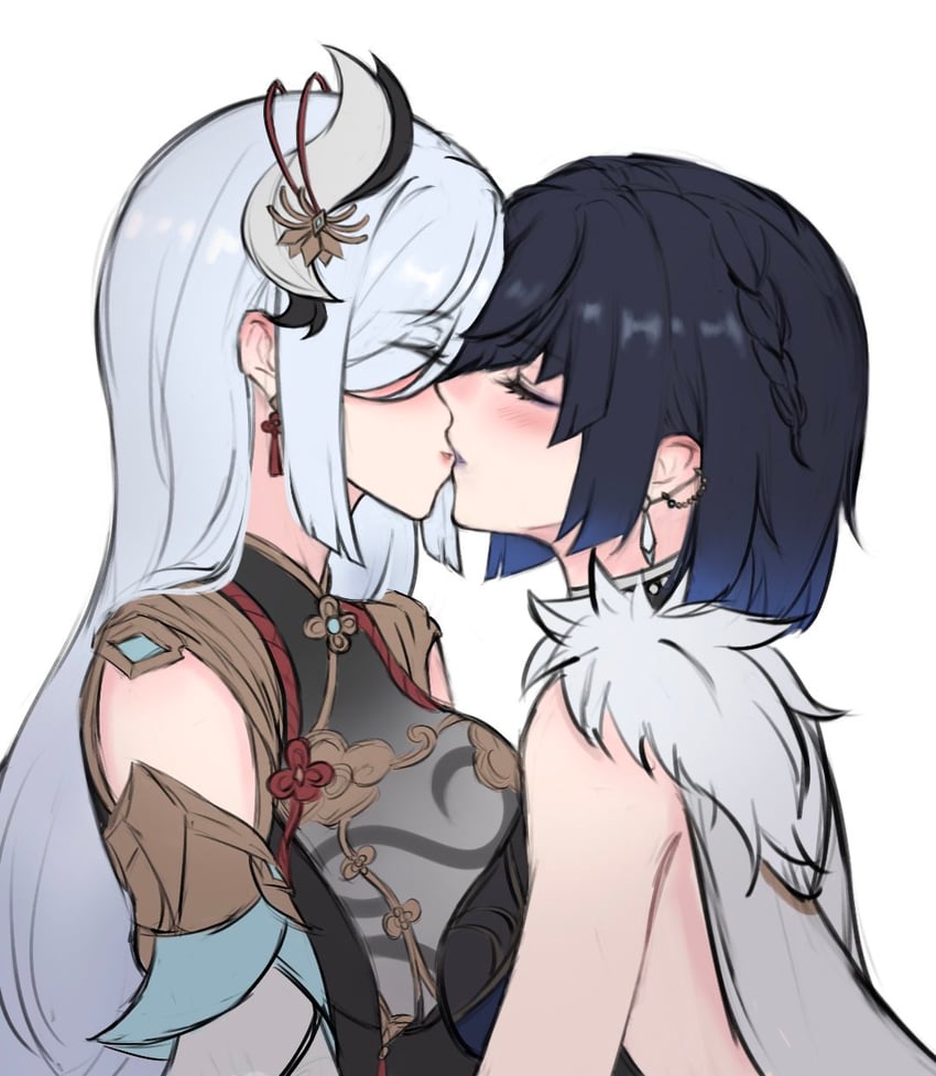 shenhe and yelan (genshin impact) drawn by a_ai_ri