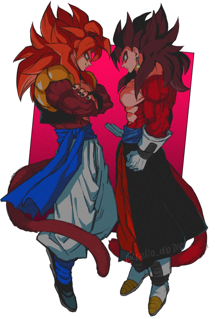 gogeta and vegetto (dragon ball and 2 more) drawn by relio_db318