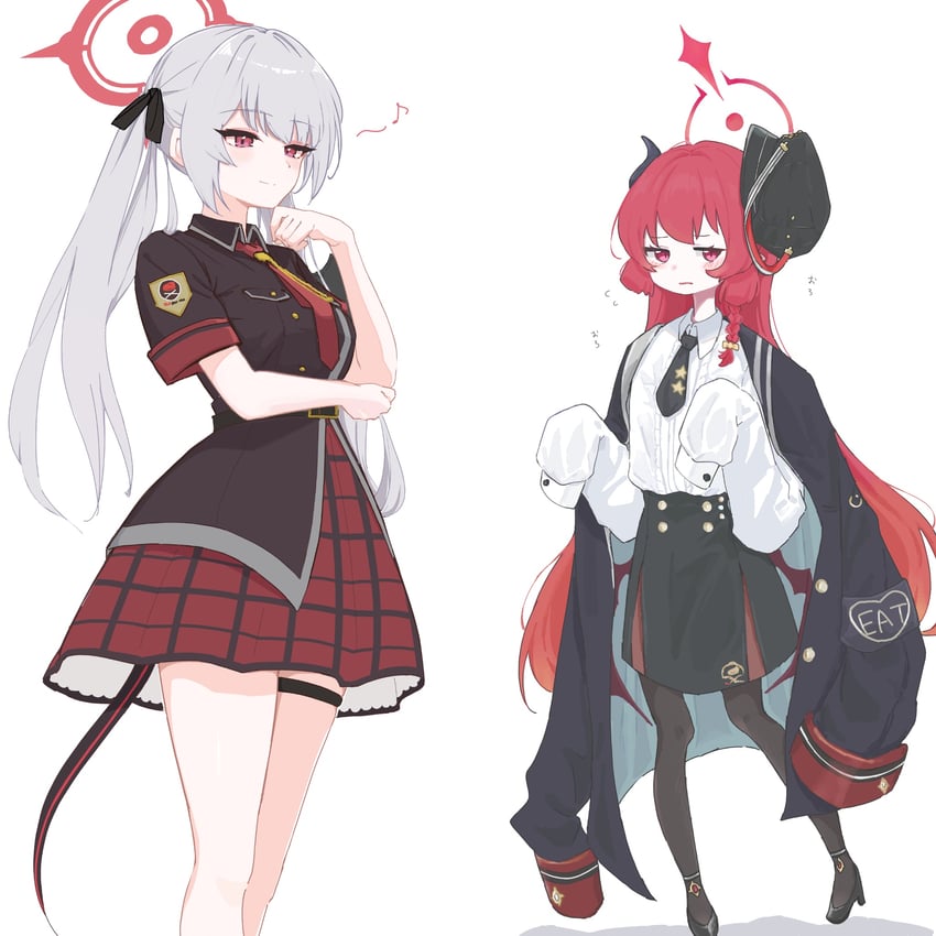 haruna and junko (blue archive) drawn by exiadoon and puyoteto