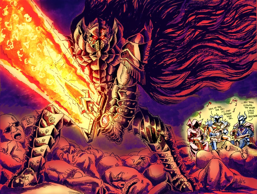guts, doomguy, parias, daedolon, and baratus (berserk and 2 more) drawn by substance20
