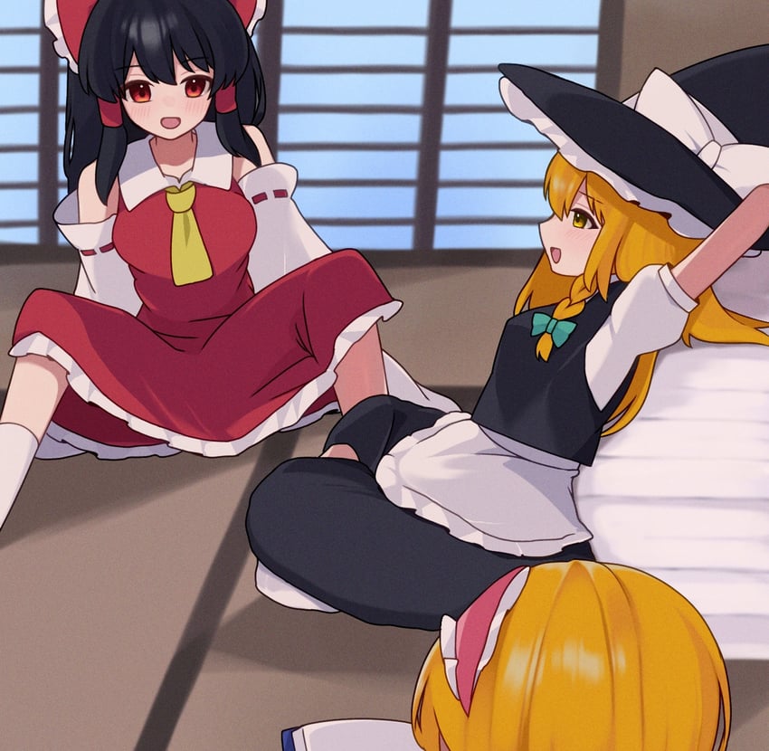 hakurei reimu, kirisame marisa, and alice margatroid (touhou and 1 more) drawn by gnwcq