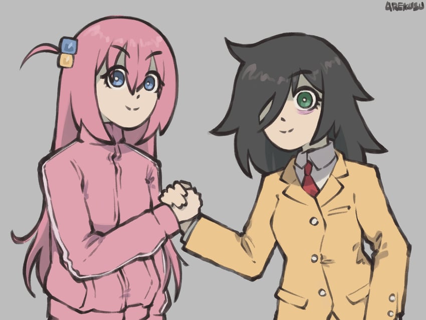 gotoh hitori and kuroki tomoko (bocchi the rock! and 1 more) drawn by arekkusudesu