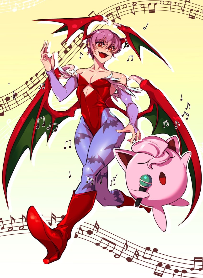 lilith and jigglypuff (pokemon and 1 more) drawn by rozavamp