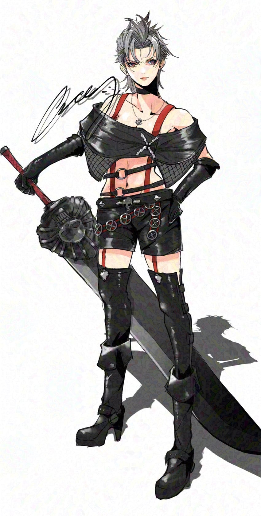 paine (final fantasy and 2 more) drawn by crazy02oekaki