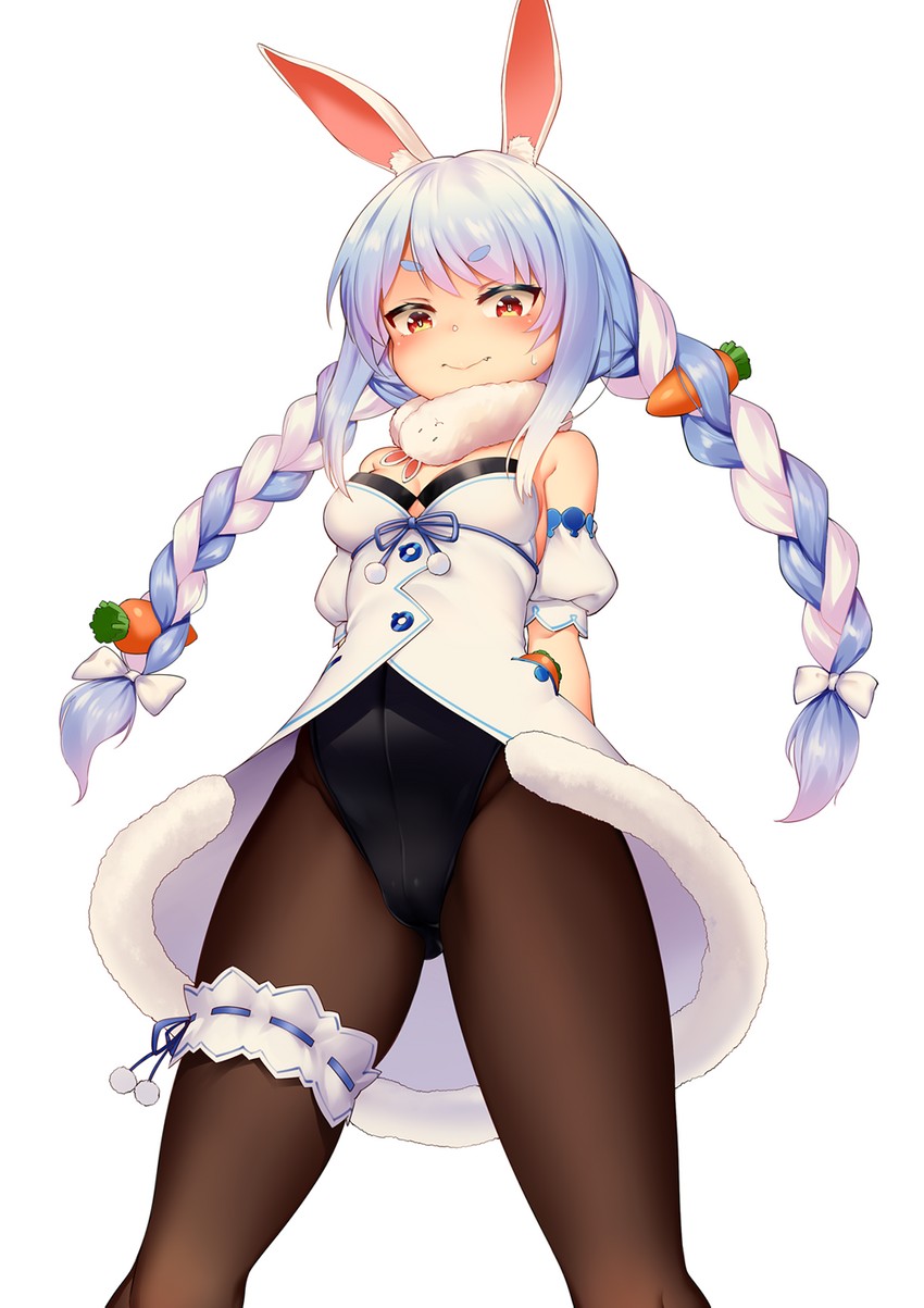 usada pekora and don-chan (hololive) drawn by babu