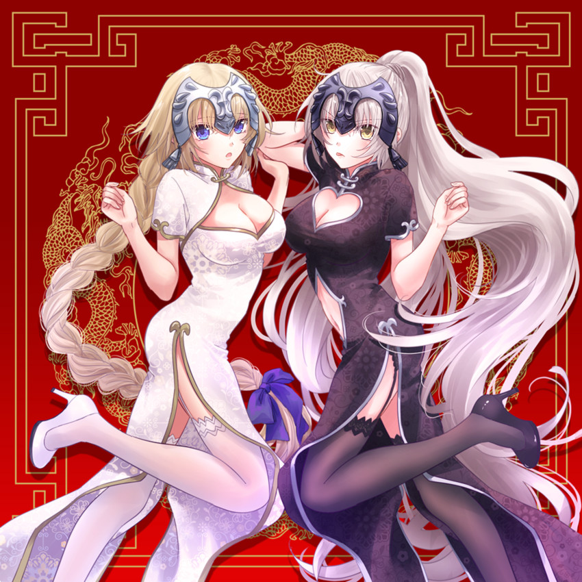 jeanne d'arc alter and jeanne d'arc (fate and 2 more) drawn by omizu_(omz)