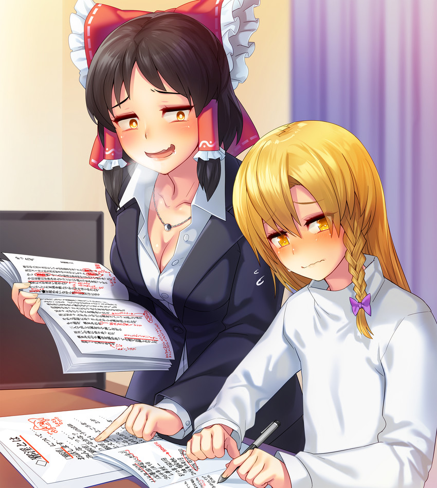 hakurei reimu, kirisame marisa, rei, and sananana (touhou and 1 more) drawn by tarmo