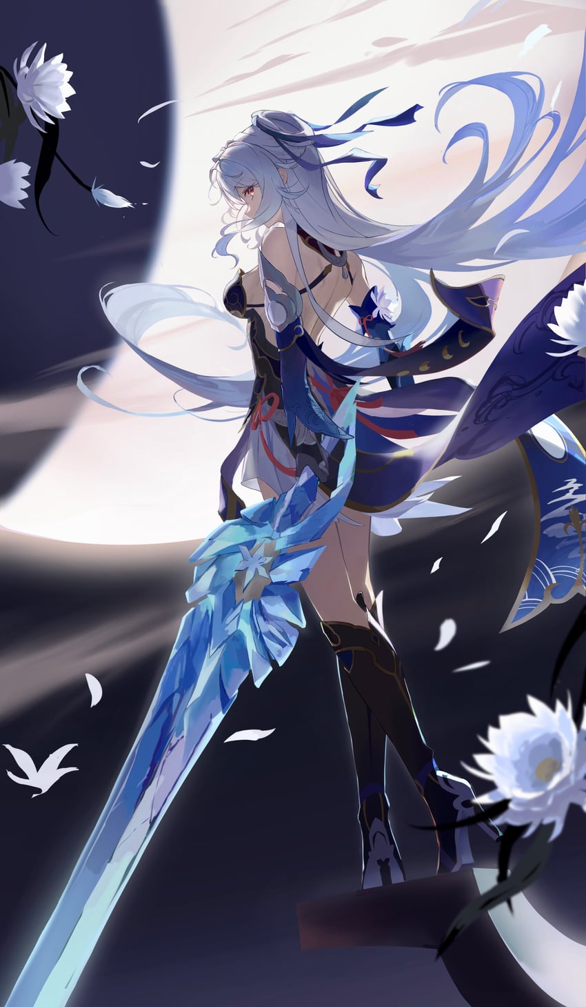 jingliu (honkai and 1 more) drawn by kun_kun