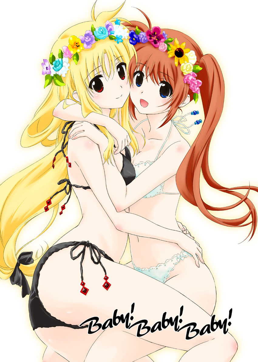 fate testarossa and takamachi nanoha (lyrical nanoha and 1 more) drawn by tokoharu