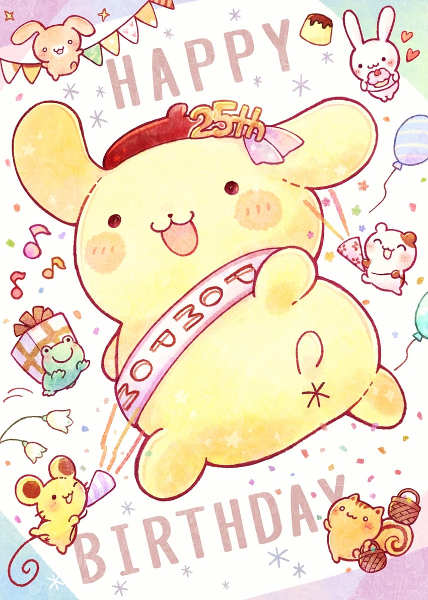 pompompurin, muffin, scone, bagel, mint, and 2 more (sanrio) drawn by kekorin5