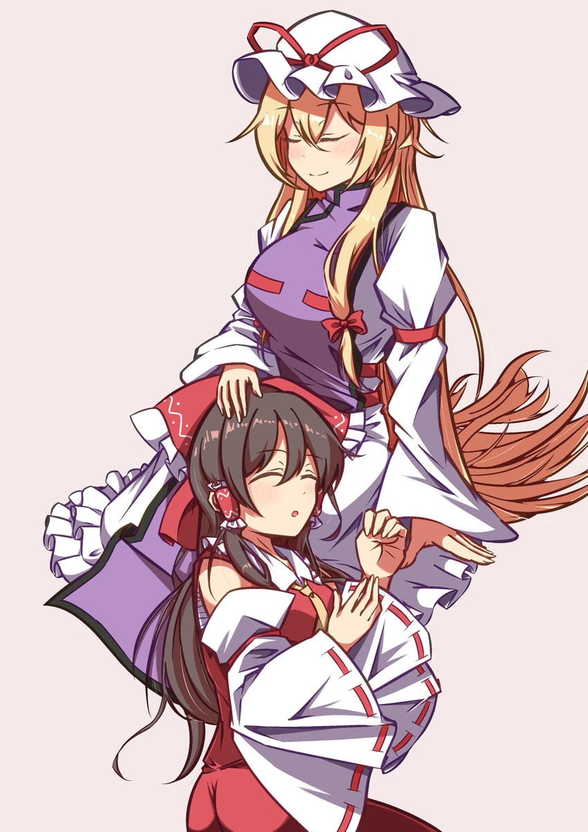 hakurei reimu and yakumo yukari (touhou) drawn by ayuyu_yuka03