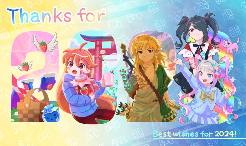 link, chouzetsusaikawa tenshi-chan, ame-chan, pien cat, and madeline (the legend of zelda and 3 more) drawn by fuwamoko_momen_toufu