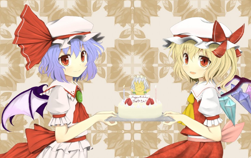 remilia scarlet, flandre scarlet, and izayoi sakuya (touhou) drawn by bunchou_(bunchou3103)