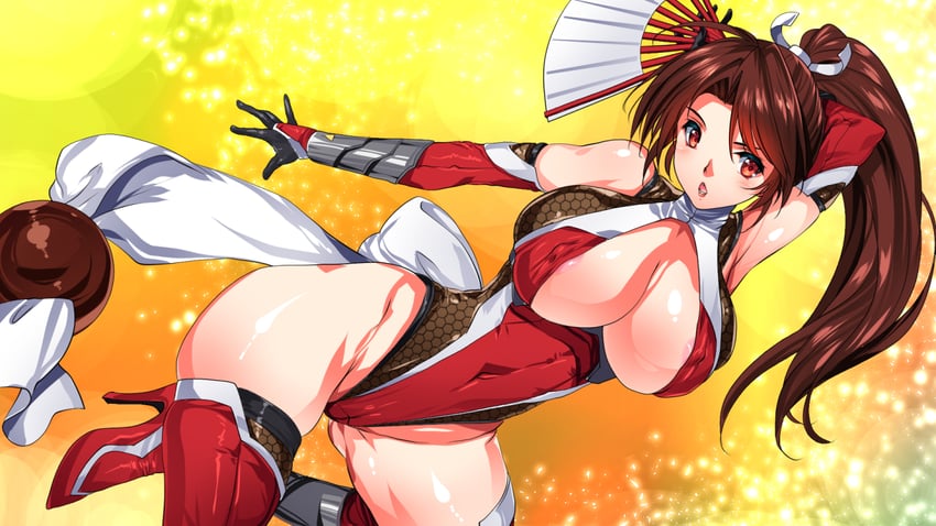 shiranui mai (the king of fighters and 2 more) drawn by smash_daisaku