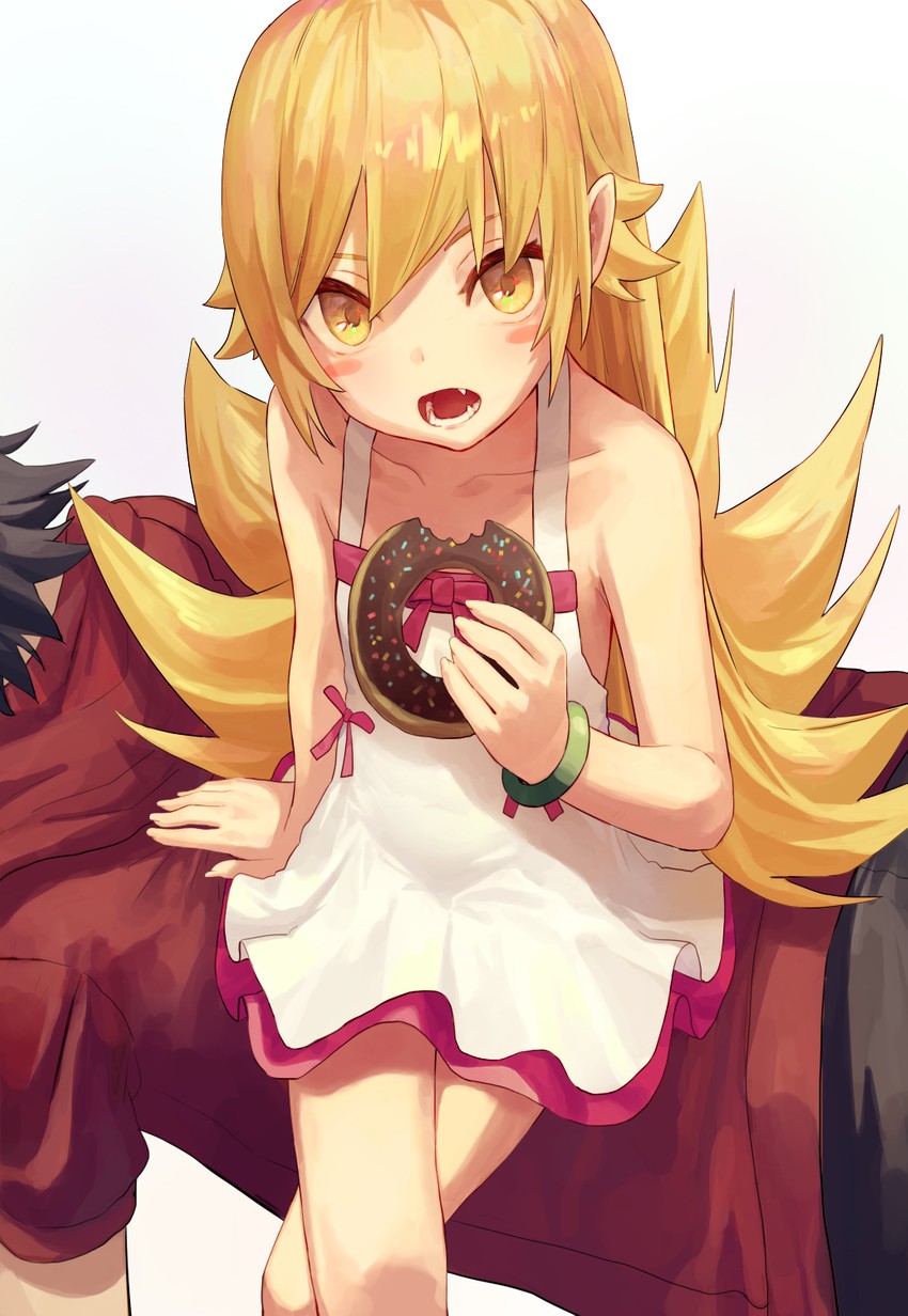 oshino shinobu and araragi koyomi (monogatari) drawn by tesin_(7aehyun)