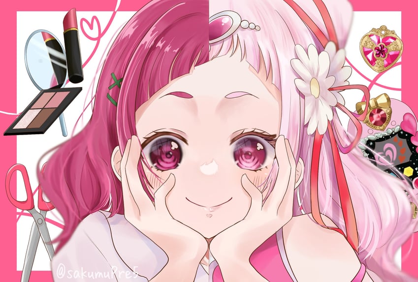 nono hana and cure yell (precure and 1 more) drawn by sakumupre5