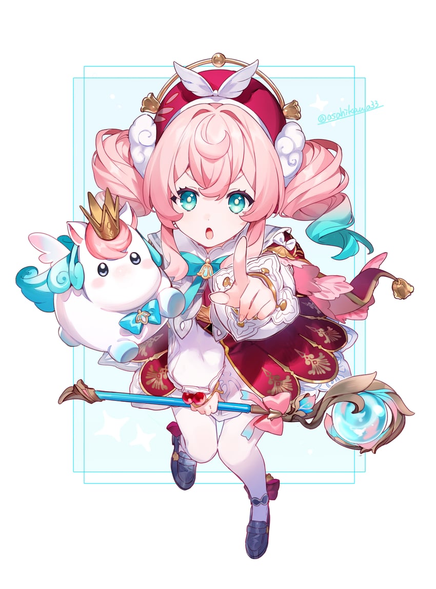 hyacine and little ica (honkai and 1 more) drawn by asahikawa_hiyori