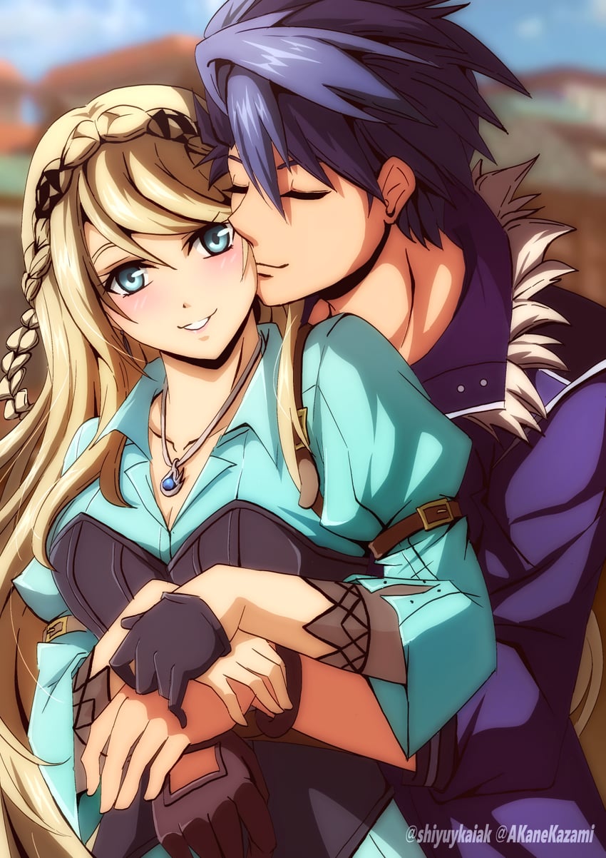 van arkride and elaine auclair (eiyuu densetsu and 2 more) drawn by akane_kazami