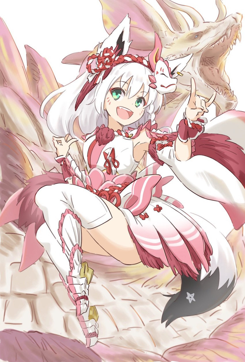 shirakami fubuki and mizutsune (hololive and 1 more) drawn by o_kudake