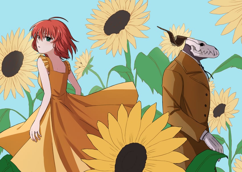 hatori chise and elias ainsworth (mahou tsukai no yome) drawn by delfuze