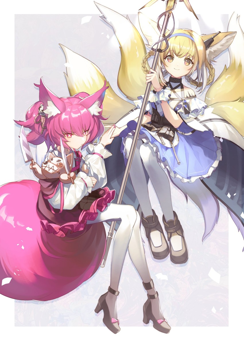 suzuran, shamare, and morte (arknights) drawn by geta_(epicure_no12)
