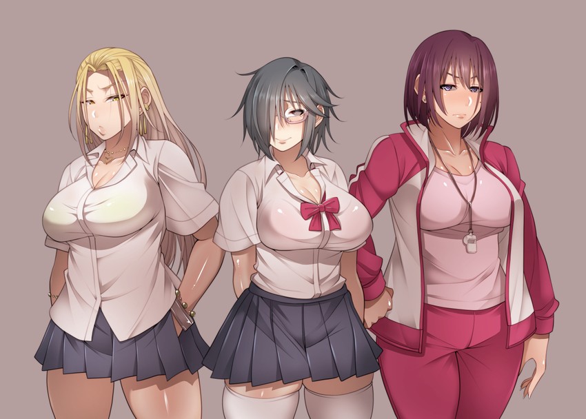 nekura anko, akutsu reika, and tokunaga naomi (original and 1 more) drawn by korotsuke