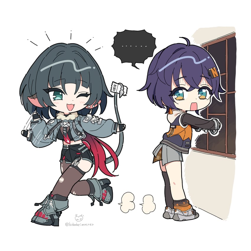 belle and jane doe (zenless zone zero) drawn by aida_takanobu