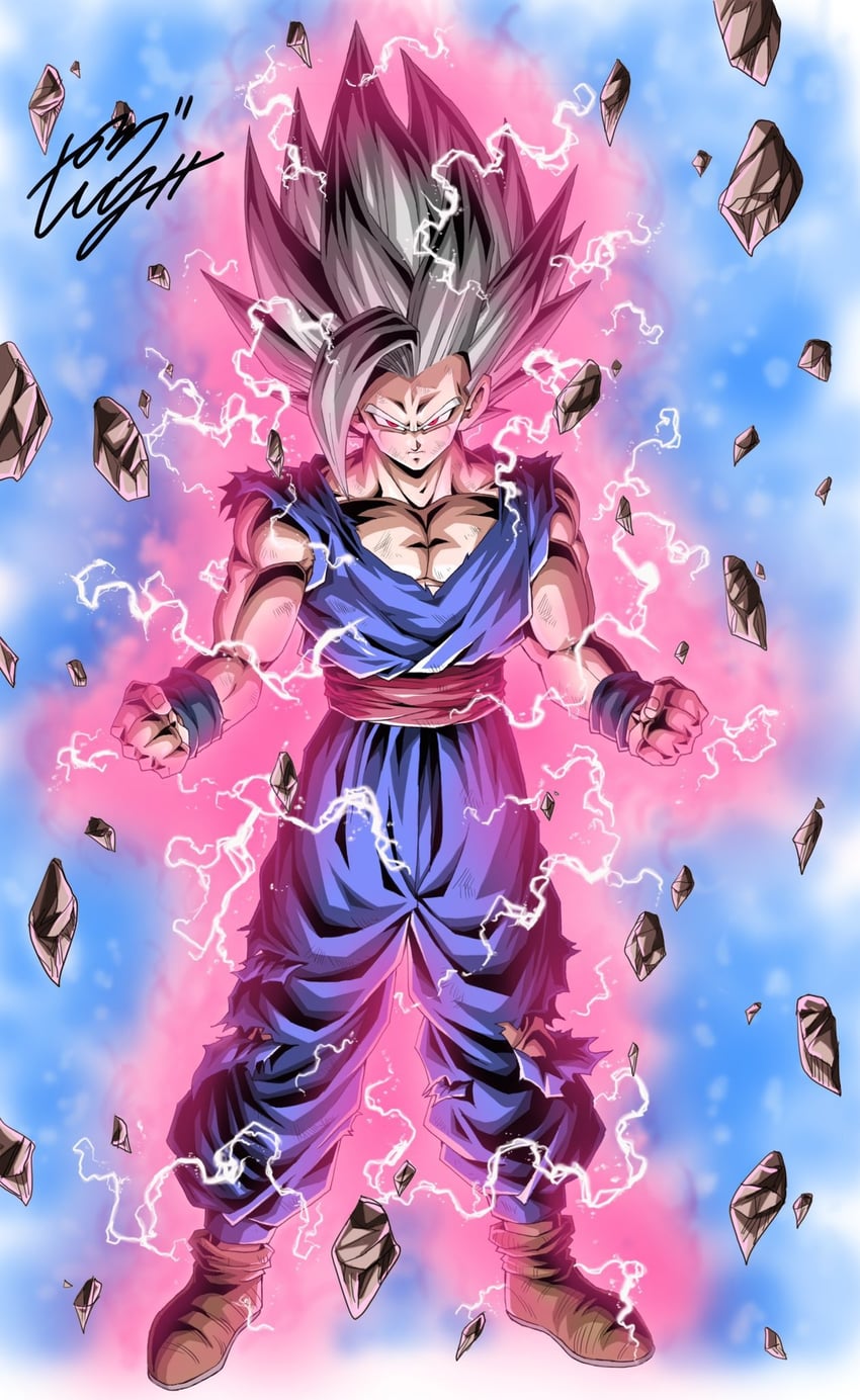son gohan and gohan beast (dragon ball and 2 more) drawn by youngjijii