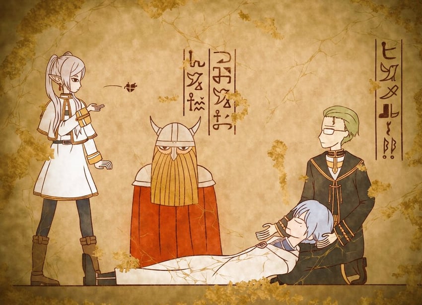 frieren, himmel, eisen, and heiter (sousou no frieren) drawn by kita_(7kita)