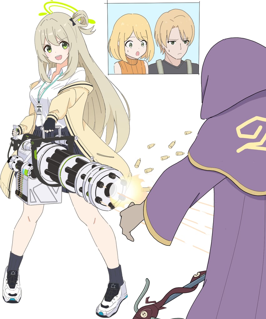 nonomi, leon s. kennedy, ashley graham, and osmund saddler (blue archive and 2 more) drawn by akure1129