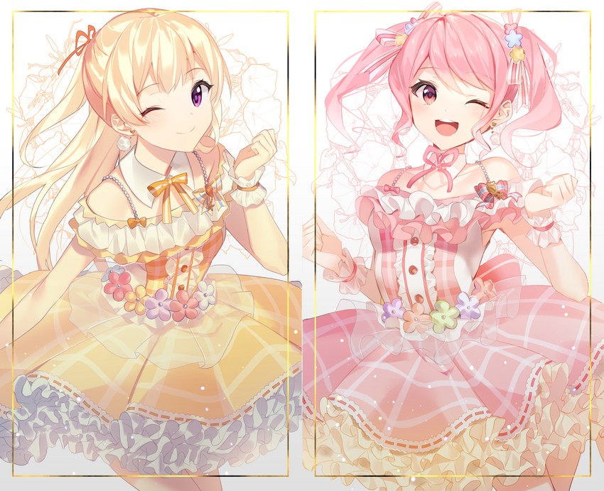 maruyama aya and shirasagi chisato (bang dream!) drawn by yuhi_(hssh_6)