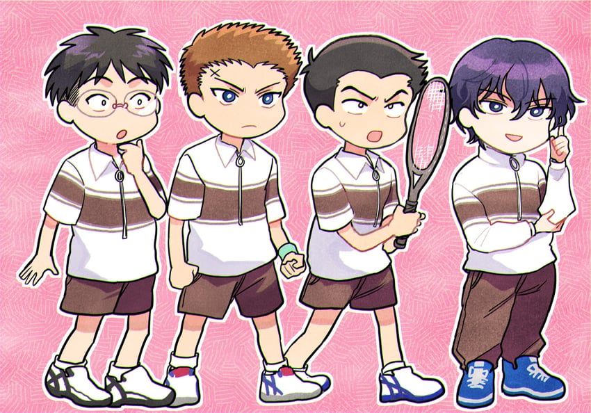 mizuki hajime, fuji yuuta, kaneda ichiro, and nomura takuya (tennis no ouji-sama) drawn by hiziki723
