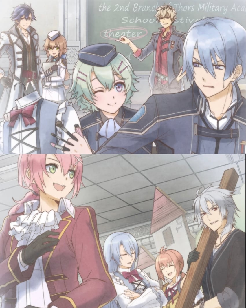 rean schwarzer, towa herschel, crow armbrust, juna crawford, musse egret, and 3 more (eiyuu densetsu and 3 more)