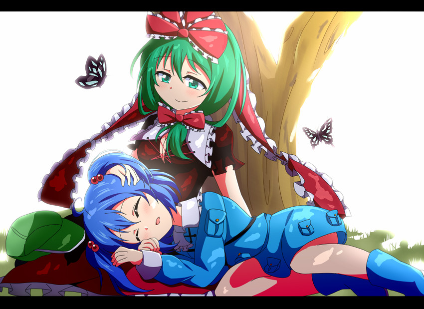 kawashiro nitori and kagiyama hina (touhou) drawn by bwell