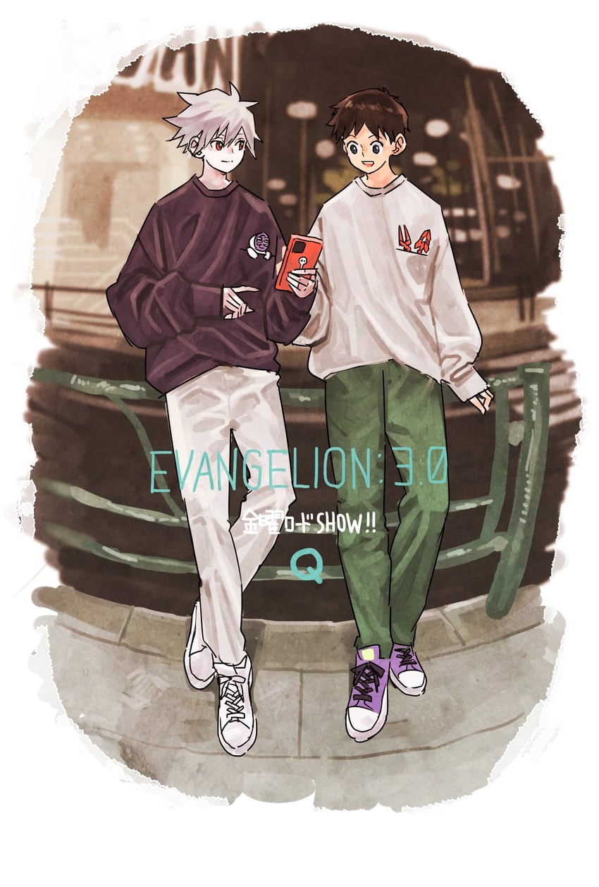 ikari shinji, nagisa kaworu, and lilith (neon genesis evangelion and 2 more) drawn by takeuchi_ryousuke