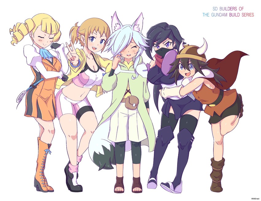 hoshino fumina, ayame, yajima caroline, parviz, and hero (gundam and 4 more) drawn by enact00w