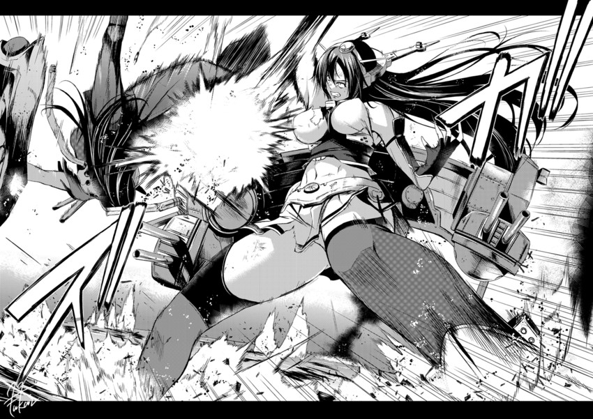 nagato and ru-class battleship (kantai collection) drawn by fukai_ryosuke
