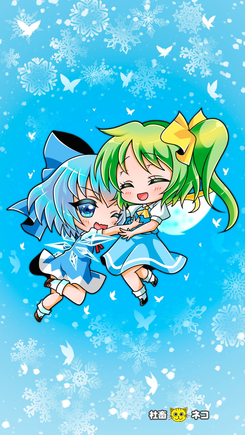 cirno and daiyousei (touhou) drawn by shachikuneko000