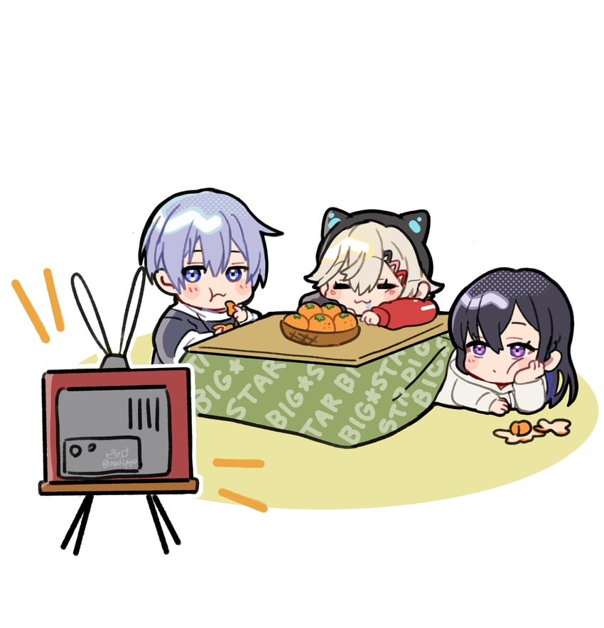 ichinose uruha, komori met, and shirayuki reid (vspo! and 1 more) drawn by piyoyanagi