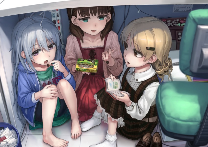 morikubo nono, hoshi syoko, and sakuma mayu (idolmaster and 1 more) drawn by lif_(lif_&_ref)