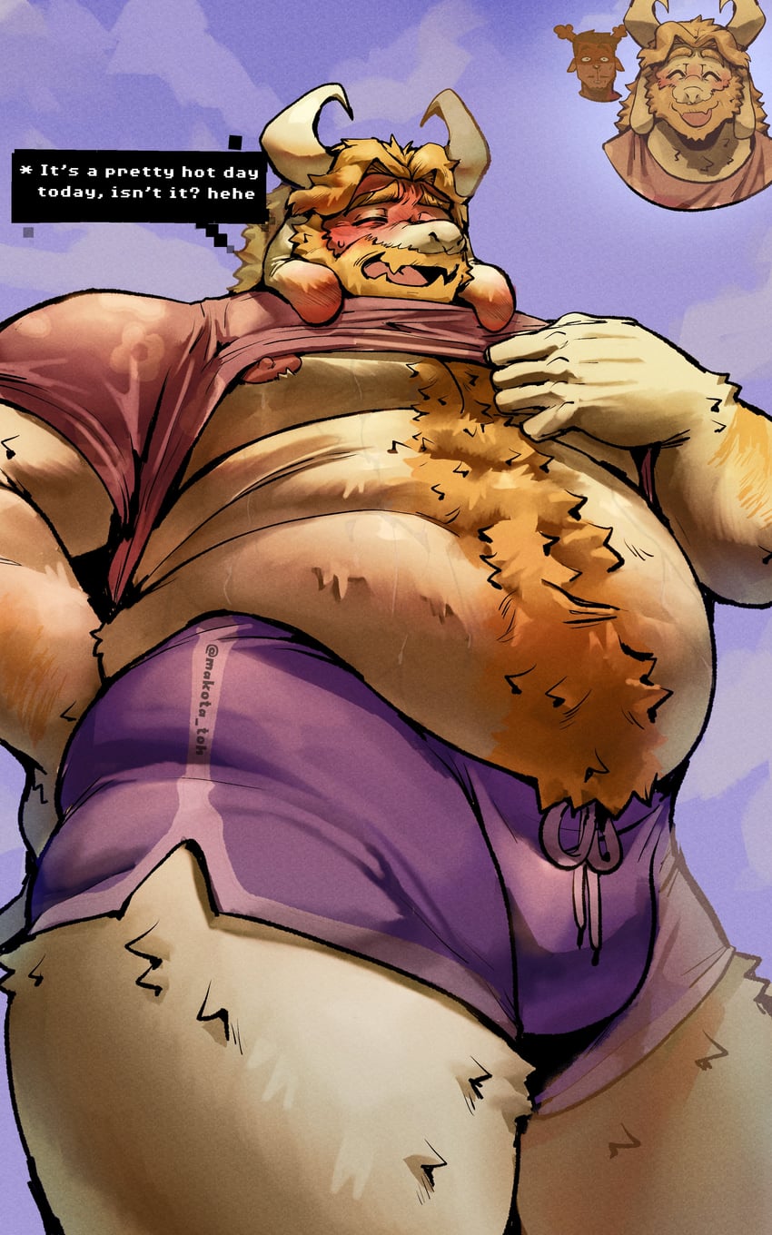 asgore dreemurr and rudolph holiday (deltarune) drawn by makota_toh
