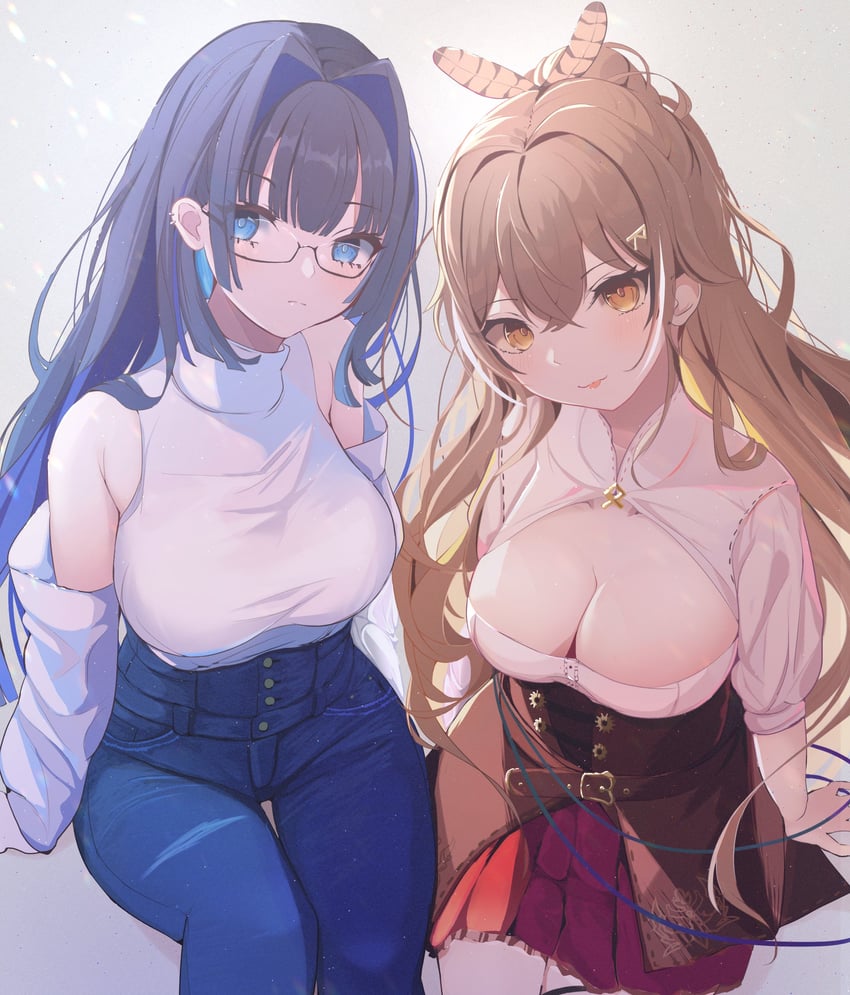 ouro kronii and nanashi mumei (hololive and 1 more) drawn by holly_(ruptonotty)