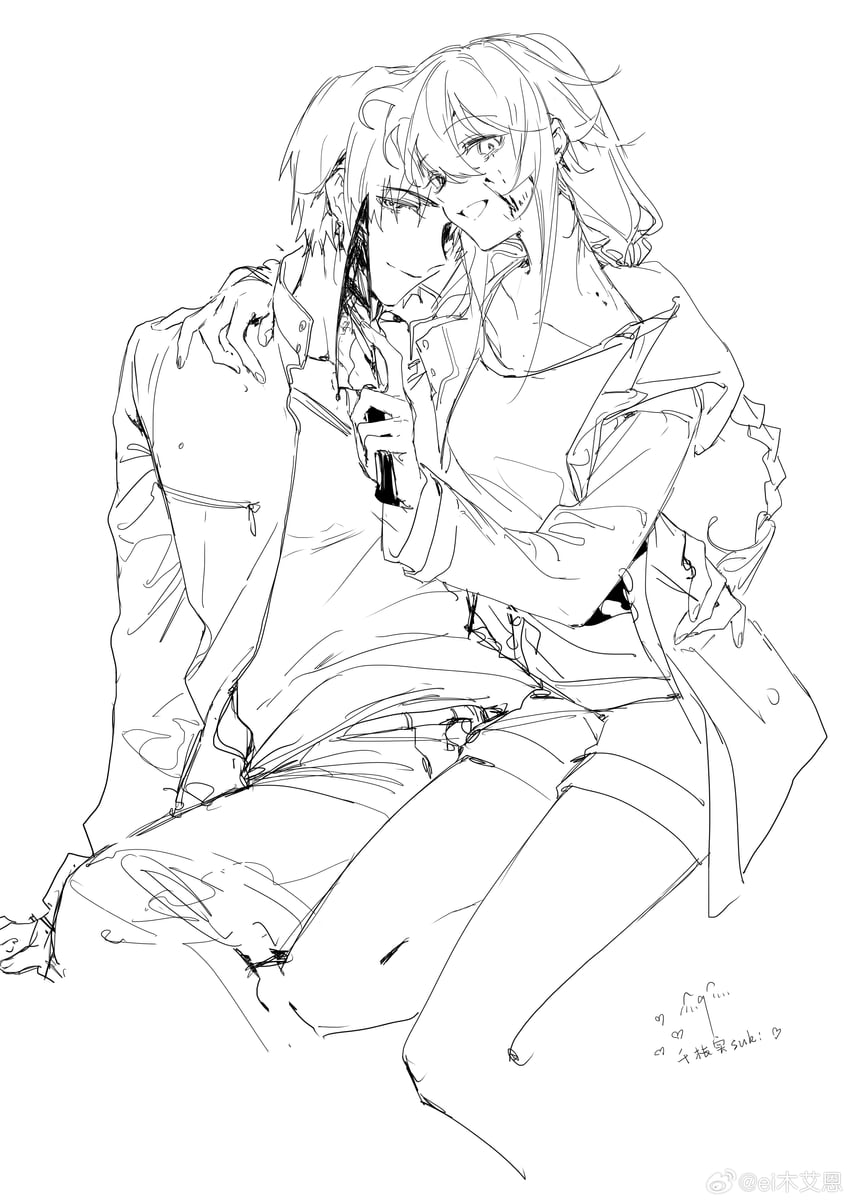 serizawa chiemi and fusaishi haruaki (raging loop) drawn by min_(120716)