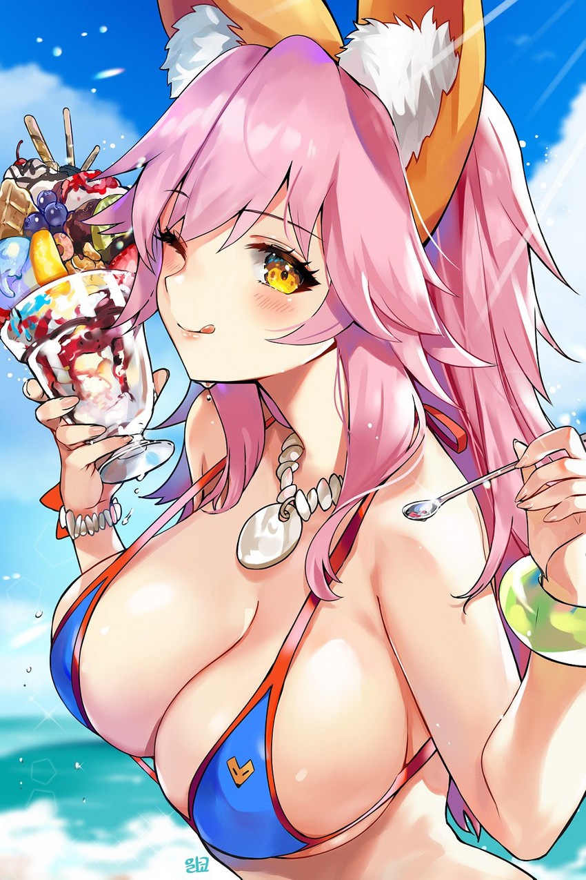 tamamo and tamamo no mae (fate and 1 more) drawn by alracoco