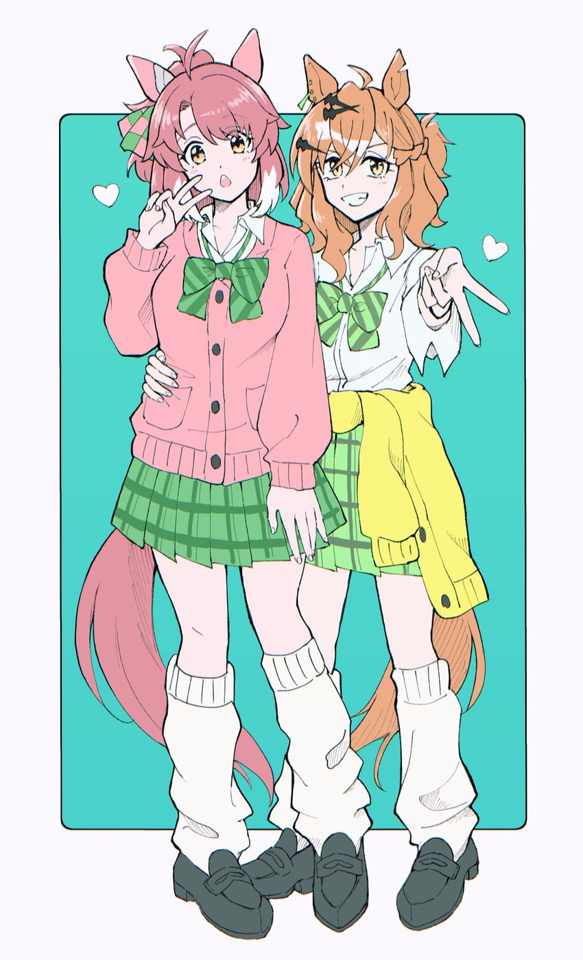 jungle pocket and dantsu flame (umamusume) drawn by sanayama_(thou_uoht)