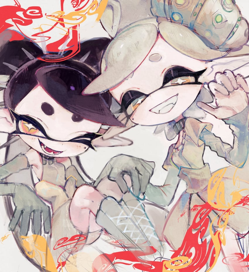 callie and marie (splatoon and 1 more) drawn by nedoco
